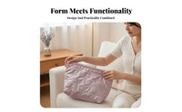 Quilted Makeup Pouch Multi-Functional Quilted Cosmetic Pouch Portable for Travel