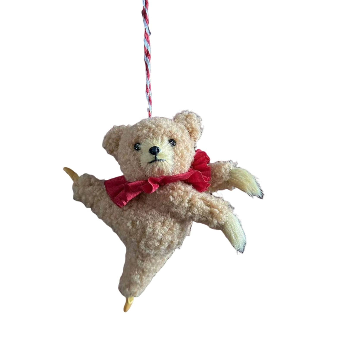 Soft Toy Decoration Ornament Curly-Textured Bear Ornament with Festive for Collectors, Ballet Lovers, Christmas Tree, Backpacks, Nursery