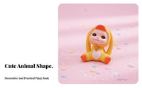 Creative Gift Cute Bunny Savings Bank Vivid Details Cartoon Creature Piggy Bank Fine Workmanship for Girls, Kids, Bedroom