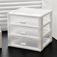 White Acrylic Drawer Organiser, Stackable Desk Organiser for Home Office, Makeup & Stationery Storage, Modern Desktop Solution