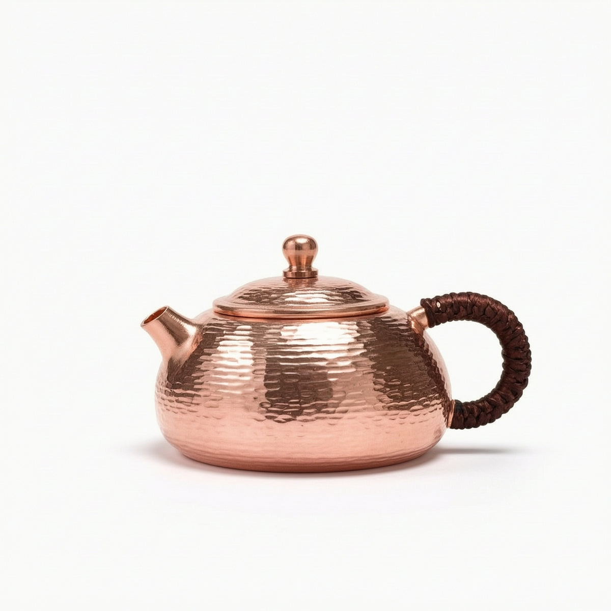 Hammered Copper Teapot Thickened Side Handle Teapot Sturdy Tea Kettle for Collectors