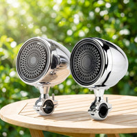 twoChannel Motorcycle Speaker with Wired Controller Control Full Range Motorcycle Audio System with Volume Control Compact Stereo Main Unit Wireless for Atvs