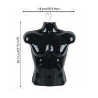 Male Torso Display with Hook Glossy Hanging Mannequin Torso Hanger for Clothing Sellers