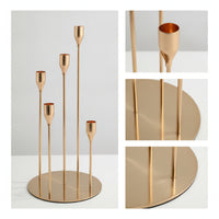 5-Arm Candelabra Sleek Five-Arm Candelabra Taper Candle Holder Stable Candlestick Holder Stand Sturdy for Event Planners