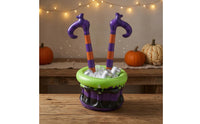 Striped Legs Inflatable Halloween Ice Tub Hooked Shoes Witch-Leg Ice Tub Dripping Accents Drink Cooler Easy to Store