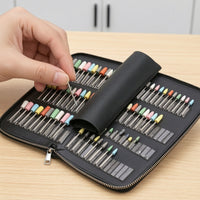 63 Pieces Zippered Silicone Rubber Polishing Burs Organized Polishing Burs with Case Precision Tool Scratchunrestricted for Dentists
