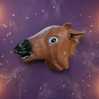 Horse Head Costume Headpiece Black Muzzle Full-Horse Head Headpiece Pointed Ears