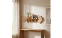 fishes Shaped Wall Shelf Decorative Wooden Shelf with fishes Design Coastal Furniture for Living Room