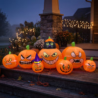 Outdoor Inflatable Pumpkin with Black Cat Long-Lasting Inflatable Black Cat and Pumpkin Decoration Easy to Use Inflate Yard Decoration Lighted for Lawn