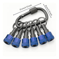 Hex Bit Holder Keychain Quick-Release Hex Bit Holder with Carabiner Keychain Compact Everyday Carry for Handymen
