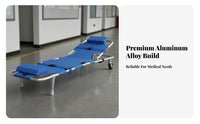Lightweight Folding Stretcher Long-Lasting Portable Rescue Stretcher Heavy Duty Aluminum Alloy Medical Cot High Load Capacity for Firefighters Personnel, Ambulances, Sports Venues, Nursing Homes