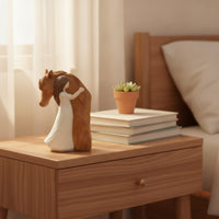 Resin Girl and Horse Figurine Hand-Carved Horse Figurine with Girl Sentimental Sculpture Equestrian for Collectors, Shelf, Desk, Bedside Table