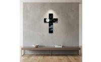 Non-Ticking Cross Shaped Wall Clock Modern Design Cross-Shaped Wall Clock Artistic Design Easy to Read for Christians, Living Room, Bedroom, Church