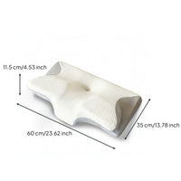 Ergonomic Neck Contour Pillow Contoured Pillow with Memory Foam Supportive Textured Knit for Sleeping