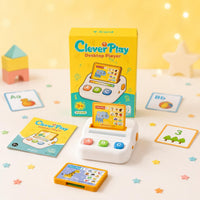 Smart Cards Card-Based Learning Toy Compact White Card Reader Toy Rounded Educational Device Light Bar for Early Education, Desk Play