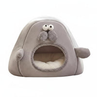 Small Pet Shelter Bed Cold-Weather Pet Cave Bed Two Use Enclosed