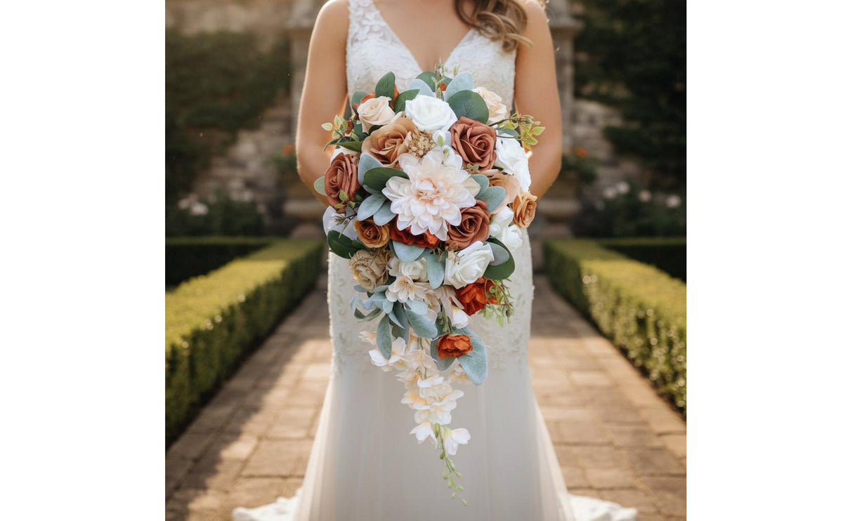 Long-Lasting Keepsake Cascading Wedding Flower Arrangement Elegant & Romantic Teardrop Flower Arrangement Ready to Use
