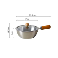 Multi-Cooktop Compatible Korean Pasta Pot with Handle Long-Lasting Kitchenware for Camping