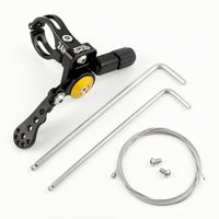 Quick Dropper Post Lever with Clamp Lightweight Dropper Post Controller with Cable Port Adjustable Seatpost Controller with Thumb Pad Ergonomic for Mountain Bikers, Cyclists, Road Cycling