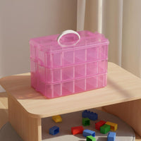 3-Layer Storage Box Multipurpose Transparent Organizer Box Stacked Design Portable Craft Organizer for Bedroom