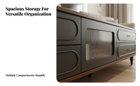 American Look Television Cabinet Multi-Functional TV Stand with Storage Gentle Close Doors Vintage Media Console