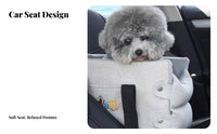 Detachable and Washable Center Console Pet Car Seat Built-in Safety Leash Center Console Dog Car Seat Anti-Slip Bottom for Road Trips, Home