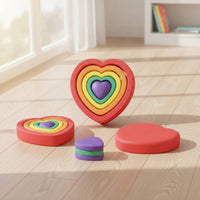 5 Pieces Foam-Like Heart-Shaped Stepping Stones Non-Slip Balance Stepping Stones Lightweight Toy Stable for Toddlers, Preschoolers, Kids, Playroom, Preschool, Sensory Room