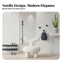 Soft & Comfortable Abstract-Back Soft Chair Modern Minimalist children's Seating Solid Wood Frame Accent Stool Playful Design for Toddlers, Girls, Parents, kids' Room, Playroom, Nursery, Entryway