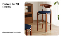 Retro Design Molded Shell Pedestal Stool Sturdy Construction Bar Chair Integrated Footrest Seating Furniture Contoured Seat for Homeowners, Cafe Owners, Adults, Restaurant, Pub, Kitchen, Dining Room