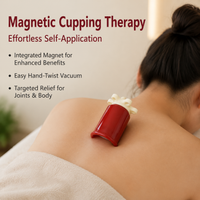 Red Manual Hand Twist Cupping Set for Muscle Recovery & Joint Pain Relief