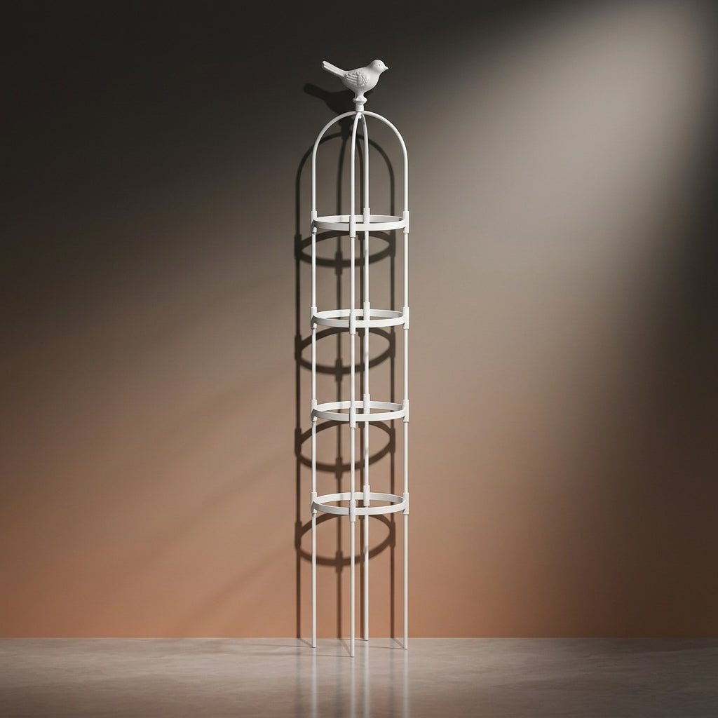 Garden Trellis for Plant Support and Climbing Vines, Arched Top Garden Obelisk in Coated Steel, Clematis Support for Potted Plants, Decoration