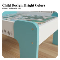 Easy to Clean Childrens Block Table and Chair Set Rounded Corner Design Toddler Building Block Table Kids Learning Desk with Storage for Toddlers, Preschoolers, Parents, Playroom, Preschool, Classroom, Living Room