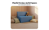 Flexible Combination Upholstered Block Bench Soft-Covered Transformable Play Couch dense Foam interlocking Seating Easy to Clean for Toddlers, Educators, Parents, Kindergarten, Waiting Area, Early Education Center, Playroom
