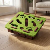 Cutout Openings Feline Maze Box Accessible Side Holes Felt Feline Toy Box Raised Obstacles Interactive