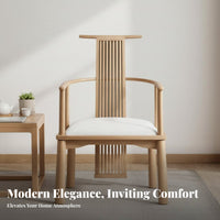 Nordic design Upholstered Wooden Armchair durable Wood Frame Accent Chair Minimalist Design Household Furniture Modern Aesthetic for Homeowners, Families, Restaurant Owners, Tea Room, Home Office, Study, Kitchen