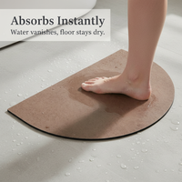 Diatomaceous Earth Bath Mat, Super Absorbent Quick Dry Non-Slip Bathroom Floor Mat