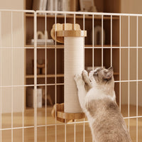 Cat Scratching Column with Cage Mount Space-Saving Cat Scratching Column with Mountings Mounted Scratcher with Sisal Rope for Indoor Cats