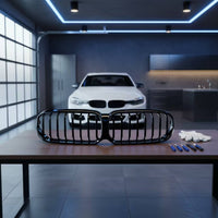 Gloss Black Automotive Kidney Grille Single-Slat Front Kidney Grille OEM Replacement Easy Install for Car Enthusiasts