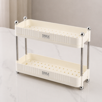 2-Tier Cup Holder Desktop Storage with Drainage Function Cups Mugs Teacups Storage for Kitchen Living Room