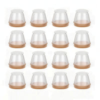 16 Pieces Silicone Chair Leg Cap with Felt Bottom Clear Chair Leg Protector with Felt Bottom Quiet Non-Slip for Hardwood Floors