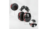 Helmet-Mounted Ear Muffs Cushioned Ear Muffs with Hard Hat Mount Long-Lasting