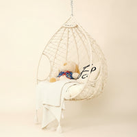 Hanging Basket Chair Woven Hanging Chair with Cushion Padded Furniture for Adults, Teens, Balcony, Bedroom, Living Room