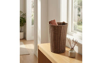 Handwoven Paper Rope Waste Basket Textured Weave Desktop Storage Basket Open Top Office Tidy
