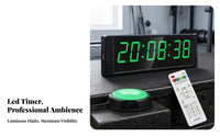 Multifunction Digital Gym Timer with Wireless Control Versatile Workout Clock with Hand Tap Button Portable Gym Timer with Wireless Control Bright for Athletes, Coaches, Fitness Studio