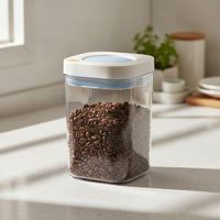 Square Food Jar with Vacuum Seal Space-Saving Vacuum Food Storage Jar Coffee Canister with Airtight Lid Leakproof