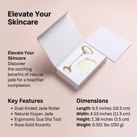 Facial Massage Roller and Set, Double Ended Cooling for Face Stone Skincare Tools for Women, Stocking Fillers for
