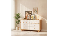 Cabinet with Six Drawers Wooden Storage Cabinet with Drawers Floor-Standing Drawer Chest for Living Room, Entryway