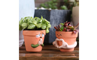 2 Pieces Cartoon Resin Planter Gift Idea Cute Pot Small Plant Holder Home Decor for Couples