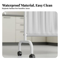 Foldable Design Rolling Medical Screen Freestanding Wheeled Medical Curtain Lockable Wheels Room Divider 360° Rotation for Salon Professionals, Coverice Managers, Homeowners, Hospital, Medical Coverice, Spa, Bedroom