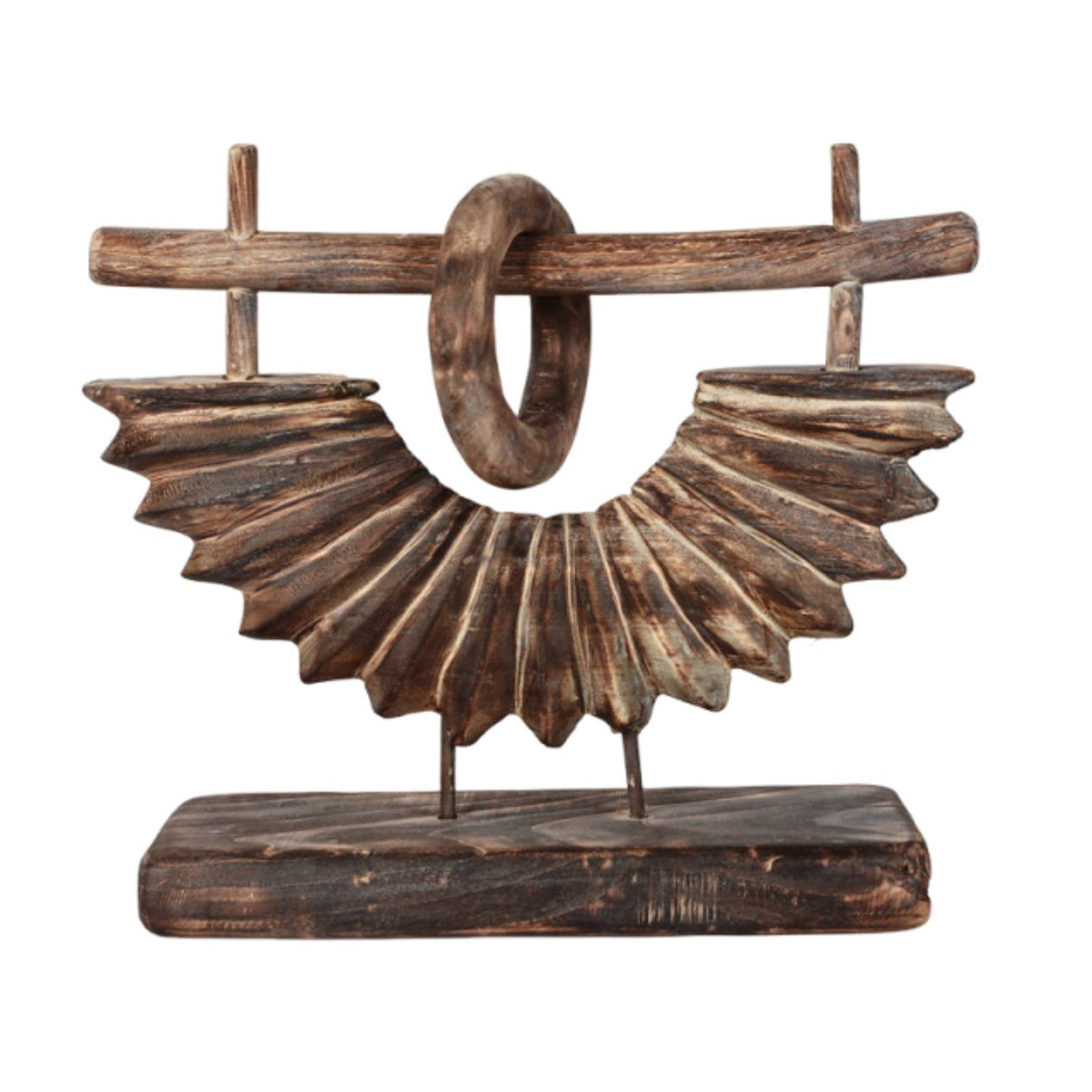 Wood Tabletop Sculpture Sculptural Wood Sculpture with Base Collectible